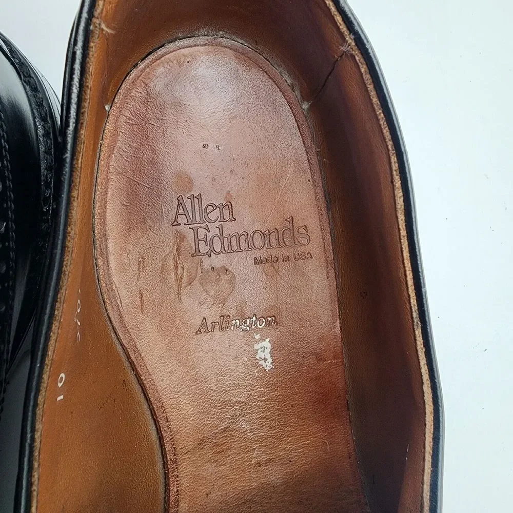 Allen Edmonds 'Arlington' Black Longwing Kiltie Tassel Loafers Size 10A Men Shoe